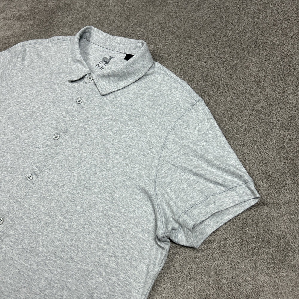 Raffi Shirt Mens 2XL Button Up Gray Heathered Soft Cotton Stretch Casual Italian